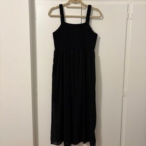 Black Eyelet Midi Dress by Saltwater LUXE